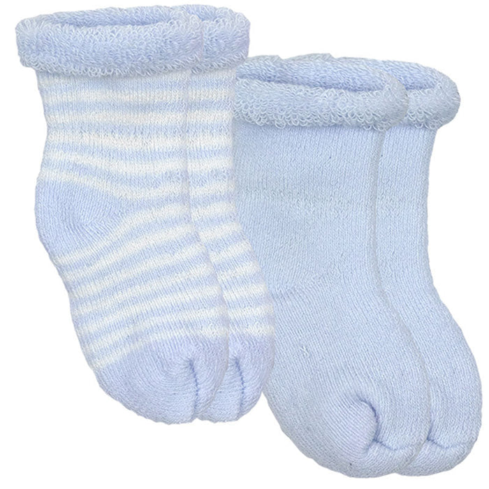 Kushies Newborn Socks 2-Pack | Blue
