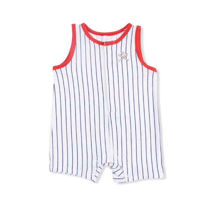 Angel Dear Baseball Stripe Shortie Romper