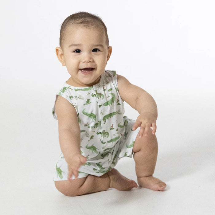 Angel Dear Crayon Alligators Shortie Romper