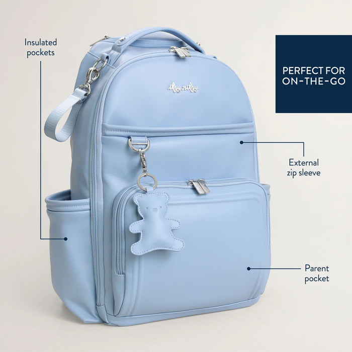 Itzy Ritzy Teddy Blue Boss Plus Backpack Diaper Bag