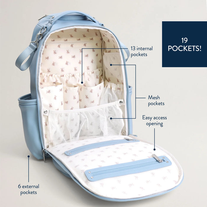 Itzy Ritzy Teddy Blue Boss Plus Backpack Diaper Bag