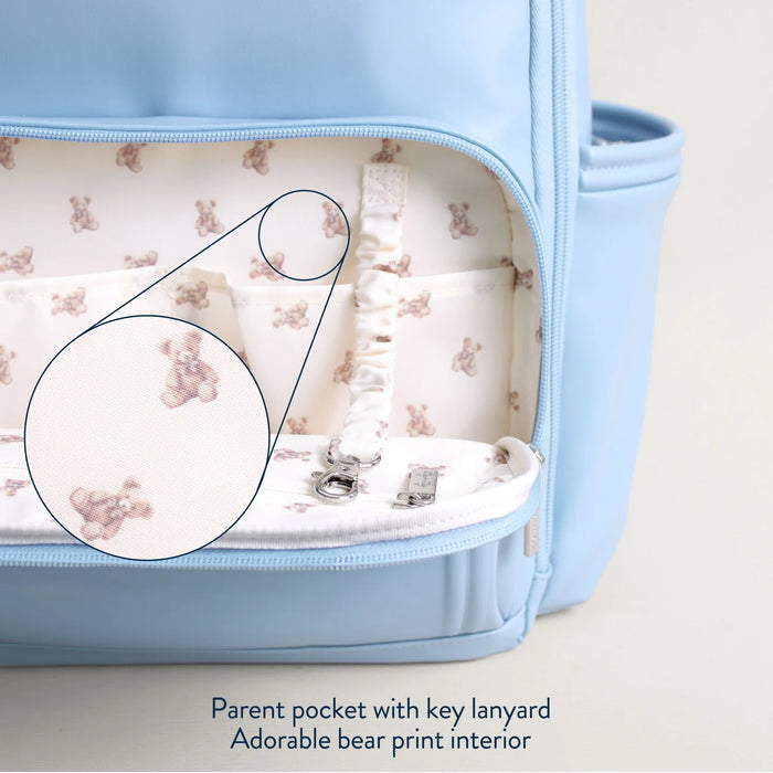 Itzy Ritzy Teddy Blue Boss Plus Backpack Diaper Bag
