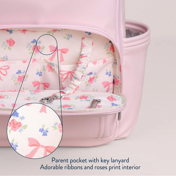 Itzy Ritzy Ribbons & Roses Boss Plus Backpack Diaper Bag