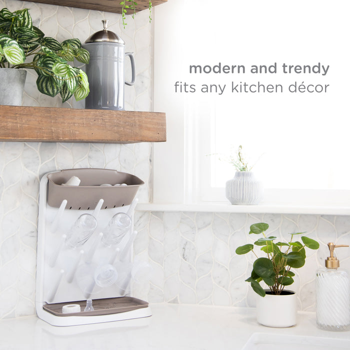 Ubbi Taupe Vertical Bottle Drying Rack