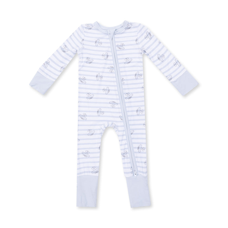 Angel Dear Airplane Stripe Convertible Romper
