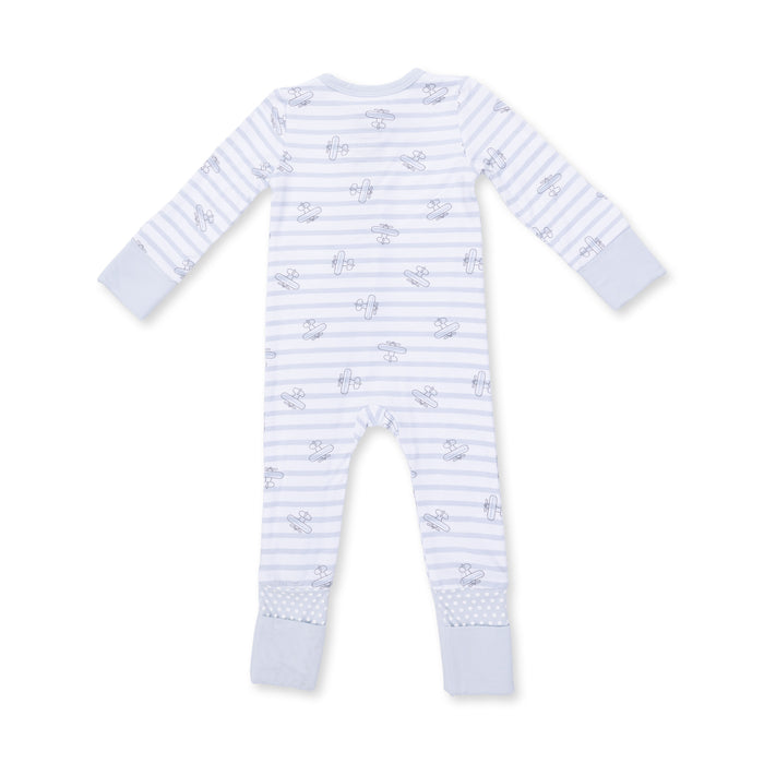 Angel Dear Airplane Stripe Convertible Romper
