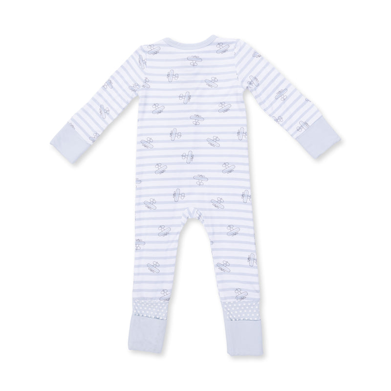 Angel Dear Airplane Stripe Convertible Romper