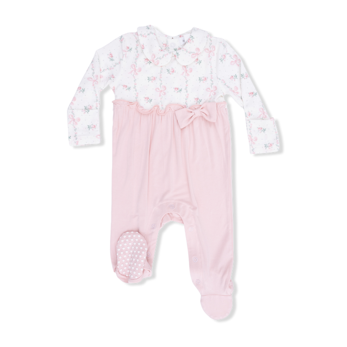 Angel Dear Dainty Buds and Bows Zipper Footie