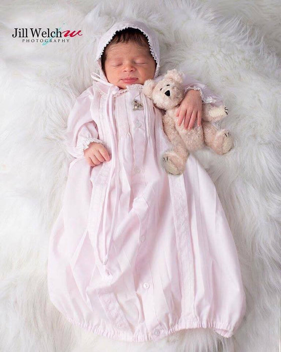 Feltman Bros Girls Dot Take Me Home Gown and Hat/Pink