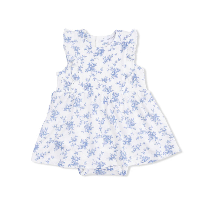 Angel Dear Baby Blue Vines Bodysuit Dress