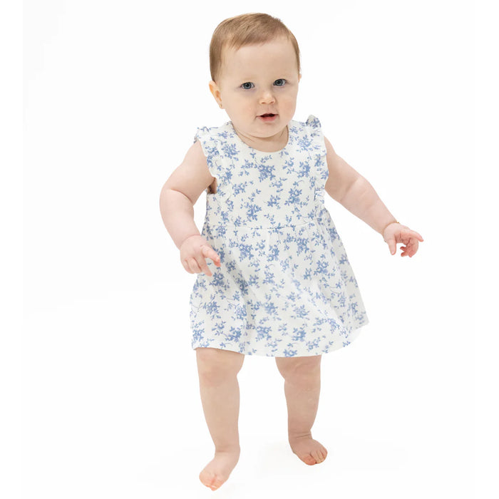 Angel Dear Baby Blue Vines Bodysuit Dress
