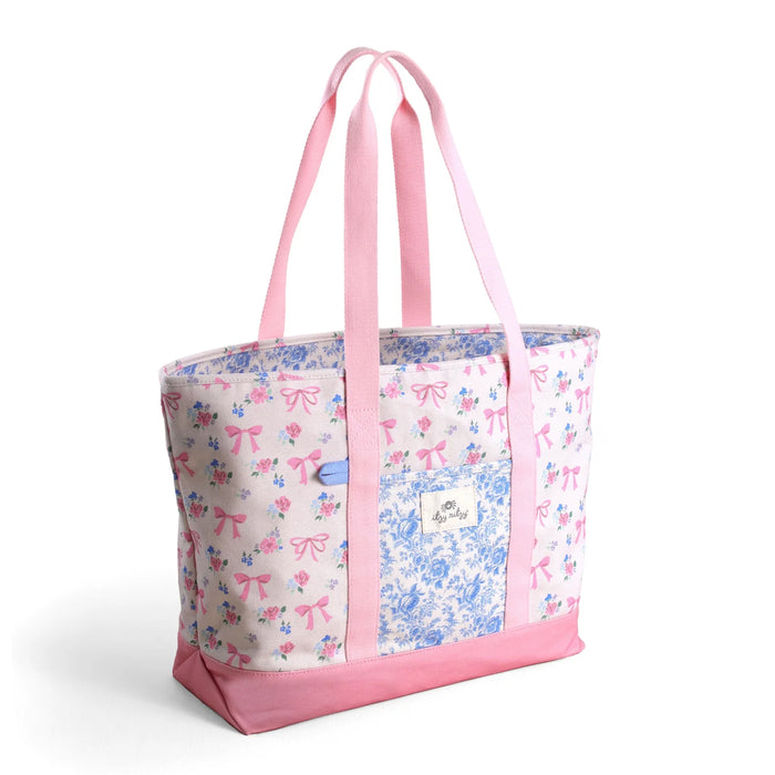 Itzy Ritzy Canvas Tote Bag Ribbons and Roses