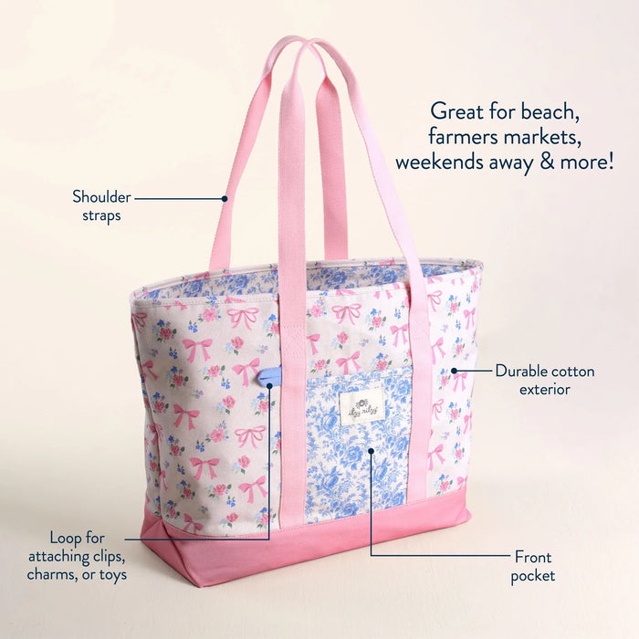 Itzy Ritzy Canvas Tote Bag Ribbons and Roses