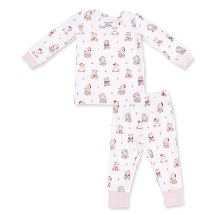 Angel Dear Christmas Teddy Bears Pink L/S Loungewear Set