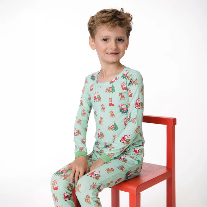 Angel Dear Vintage Reindeer & Santa Uni L/S Loungewear Set