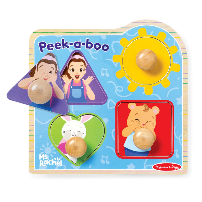 Ms. Rachel Wooden Peek a Boo Peg Puzzle