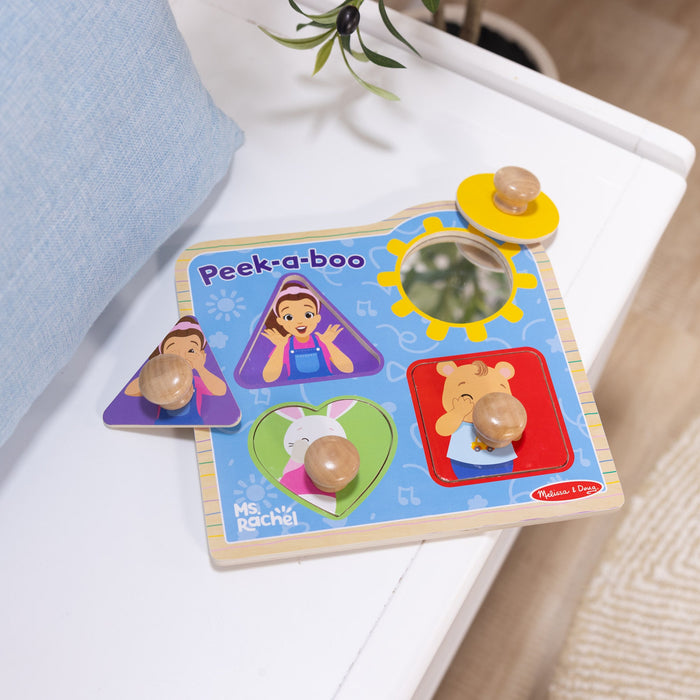 Ms. Rachel Wooden Peek a Boo Peg Puzzle