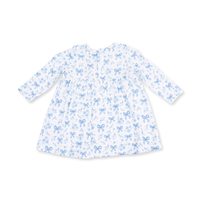 Angel Dear Blue Bows and Flowers Dress and Bloomer