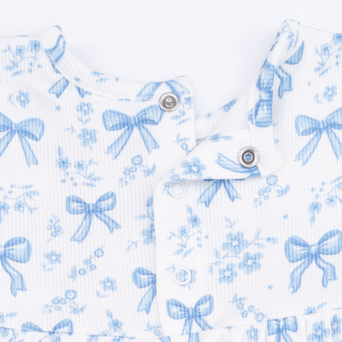Angel Dear Blue Bows and Flowers Dress and Bloomer