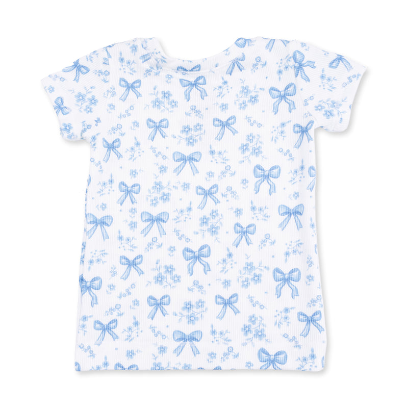 Angel Dear Blue Bows and Flowers Loungewear Set