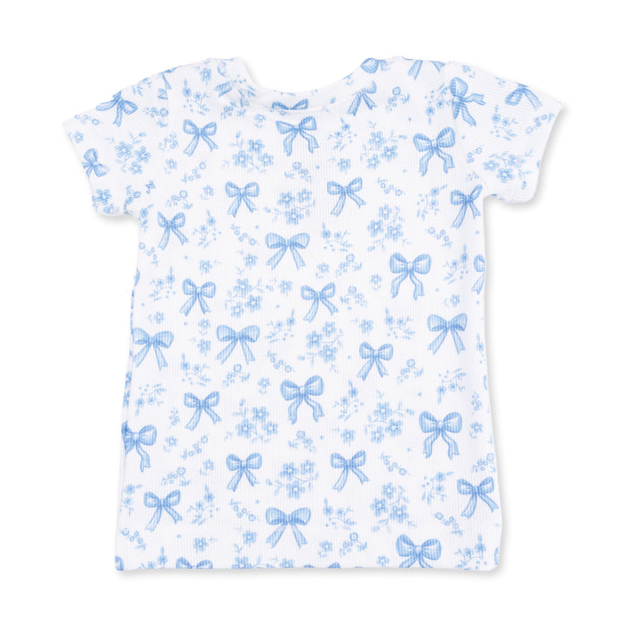 Angel Dear Blue Bows and Flowers Loungewear Set