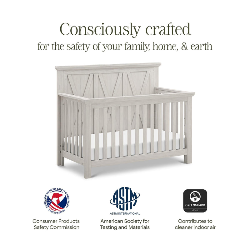 Monogram by Namesake Emory Farmhouse 4-in-1 Convertible Crib