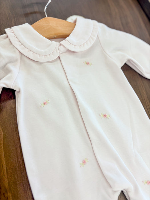 Baby Club Chic Sweet Roses Collared Footie w/Embroidery