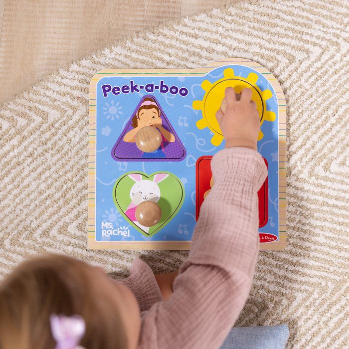 Ms. Rachel Wooden Peek a Boo Peg Puzzle