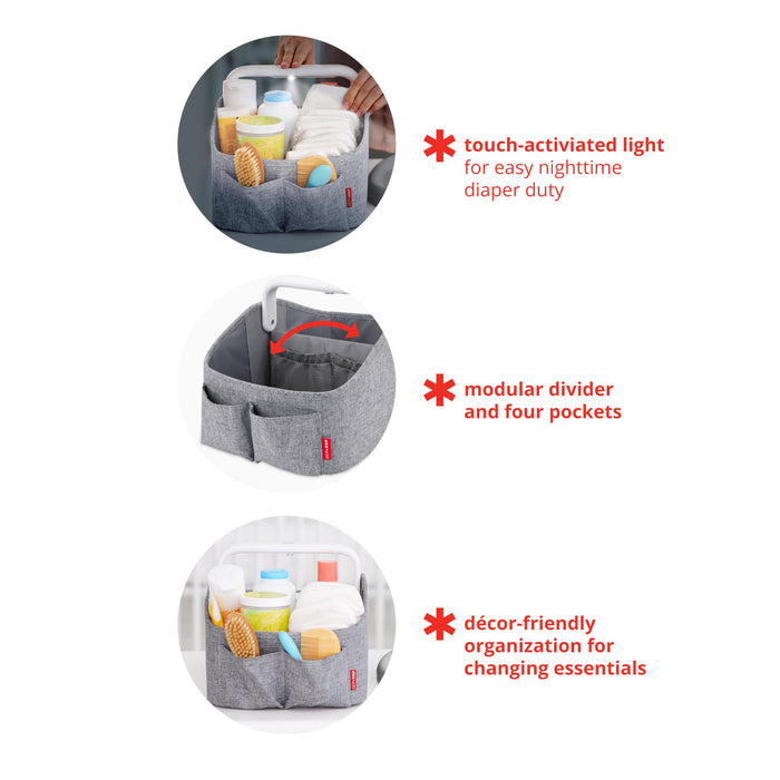 Skip Hop Light Up Diaper Caddy Heather Grey