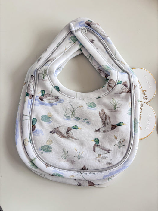 Baby Club Chic Mallard Ducks Bib w/Piping Trim