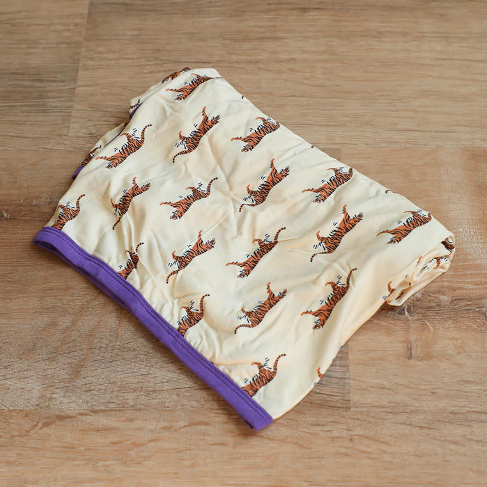 Southern Slumber Purple Tiger Bamboo Swaddle Blanket