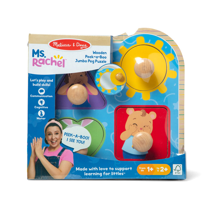 Ms. Rachel Wooden Peek a Boo Peg Puzzle