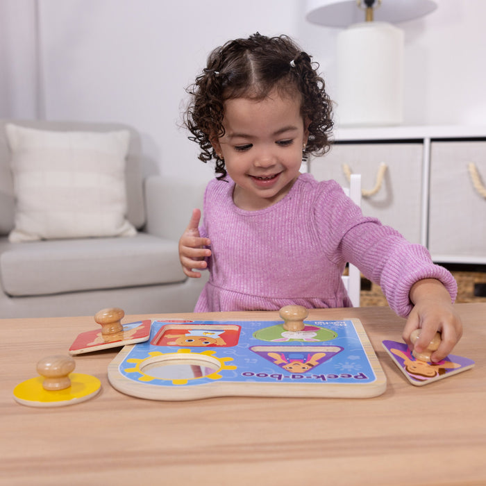 Ms. Rachel Wooden Peek a Boo Peg Puzzle