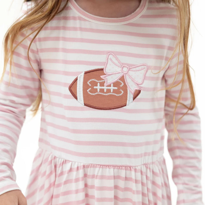 Angel Dear Football Dot and Stripe L/S Peplum Top and Ruffle Bells