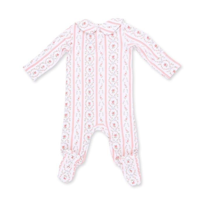 Angel Dear Marnie Rosebud Stripe Zip Footie