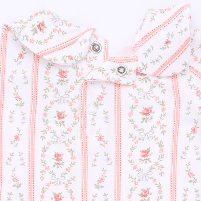 Angel Dear Marnie Rosebud Stripe Zip Footie