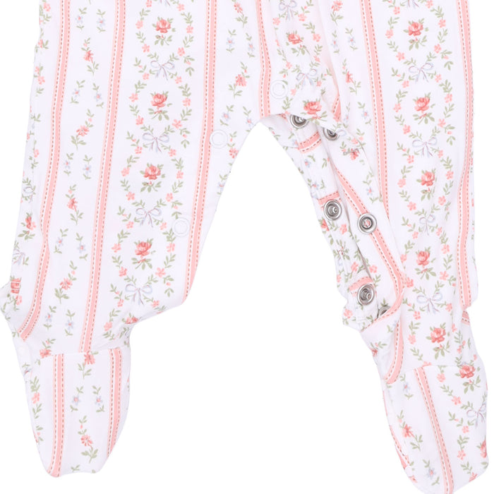 Angel Dear Marnie Rosebud Stripe Zip Footie