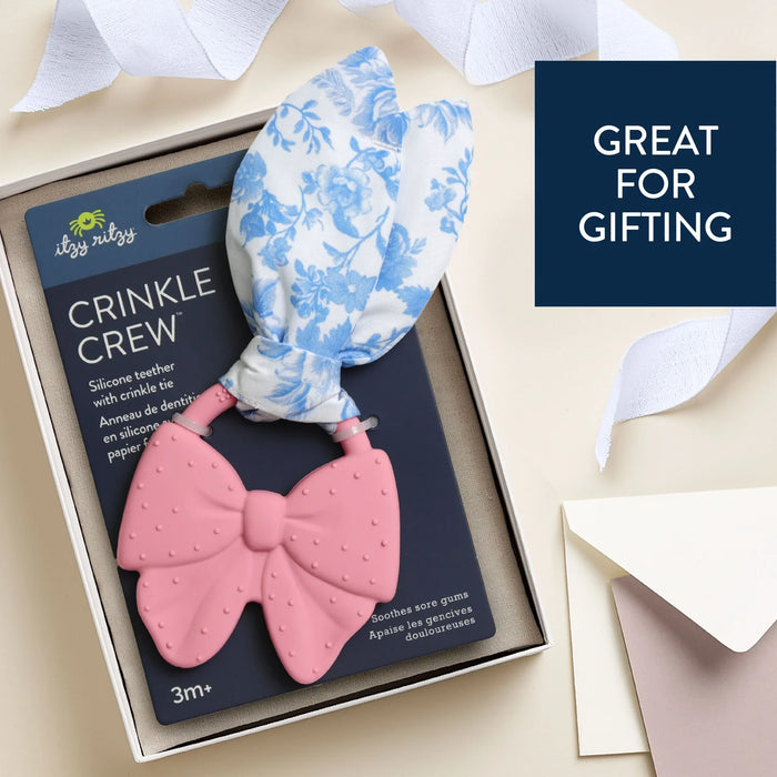 Itzy Ritzy Crinkle Crew Pink Bow