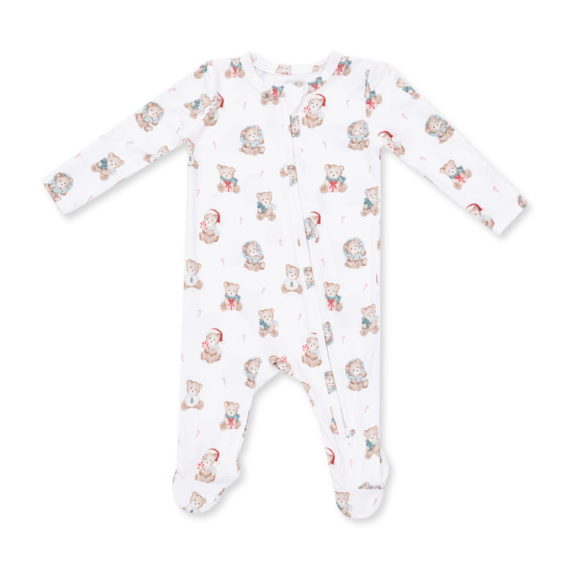 Angel Dear Christmas Teddy Bears Zip Footie
