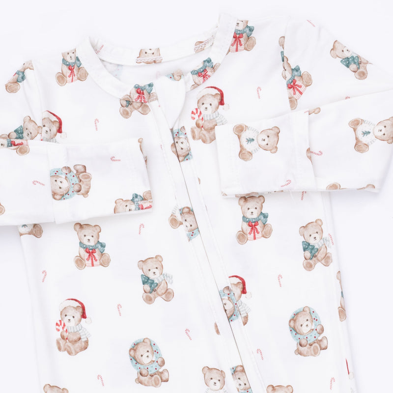 Angel Dear Christmas Teddy Bears Zip Footie