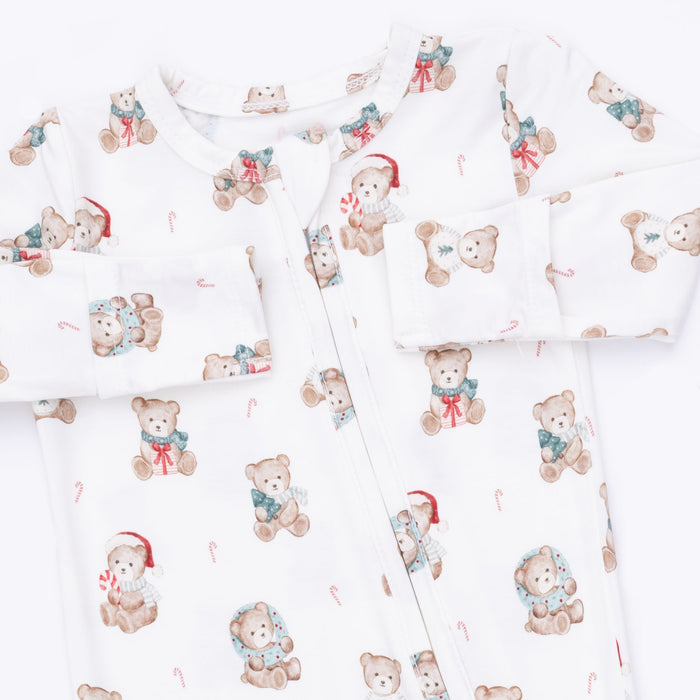 Angel Dear Christmas Teddy Bears Zip Footie