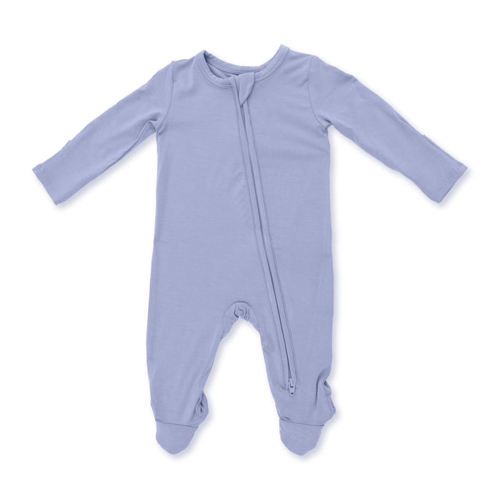 Angel Dear Solid Blue Frog Zipper Footie