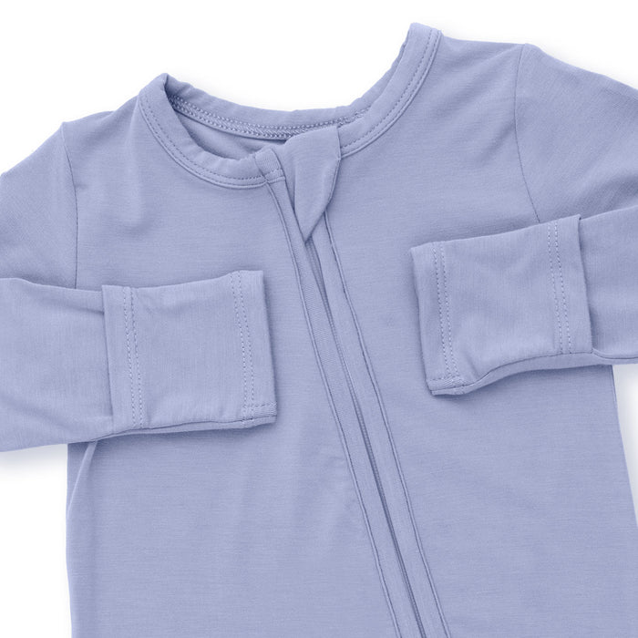 Angel Dear Solid Blue Frog Zipper Footie