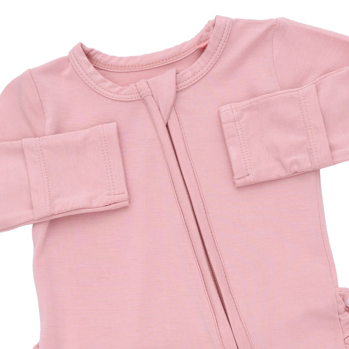Angel Dear Solid Mellow Rose Zipper Footie