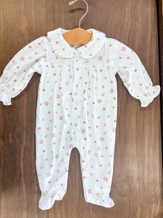 Baby Club Chic Tiny Rosebud Printed Footie w/Round Collar