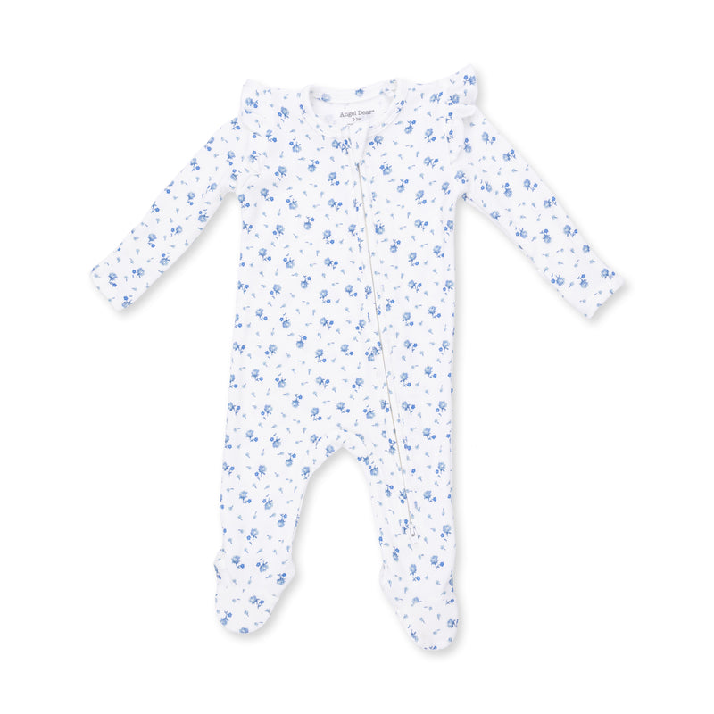 Angel Dear Joli Rosette Ruffle Zip Footie