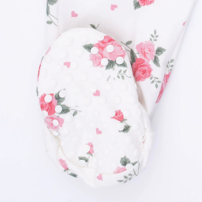 Angel Dear Pink Rosettes Ruffle Zipper Footie
