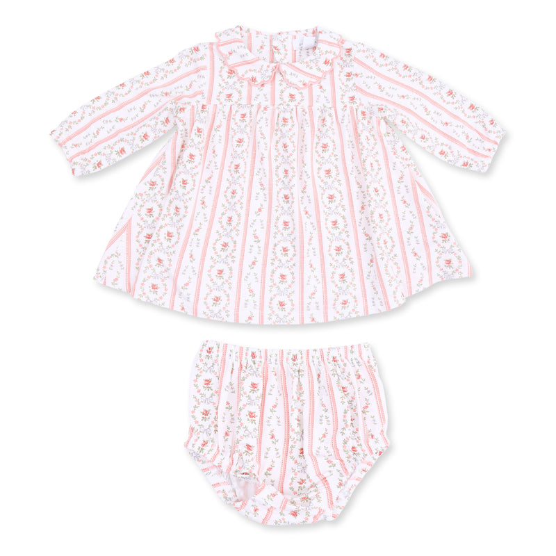 Angel Dear Marnie Rosebud Stripe Petal Collar Dress and Bloomer