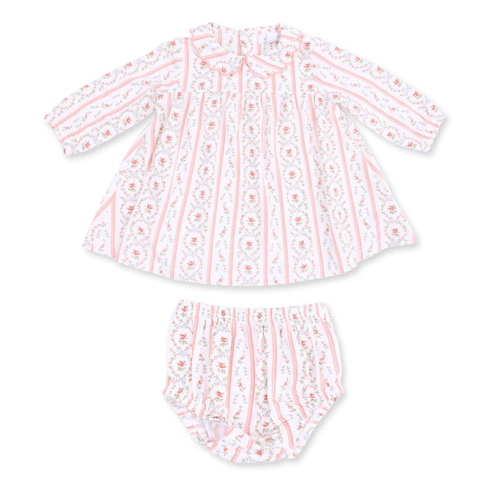 Angel Dear Marnie Rosebud Stripe Petal Collar Dress and Bloomer
