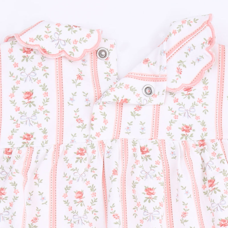 Angel Dear Marnie Rosebud Stripe Petal Collar Dress and Bloomer